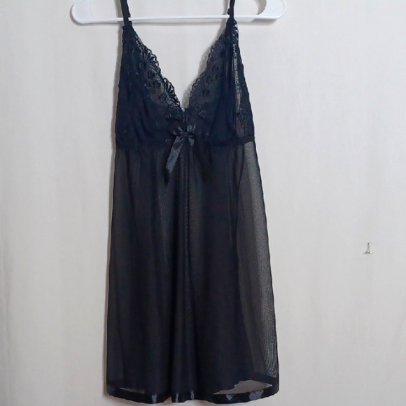 Fashion Nova Sheer Black Lace Chemise - Picture 1 of 4